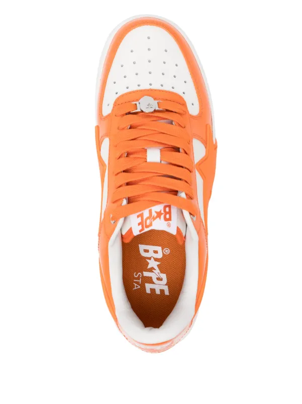 BAPE STA オレンジ/ホワイト スニーカー A BATHING APE®︎ BAPE STA Low 