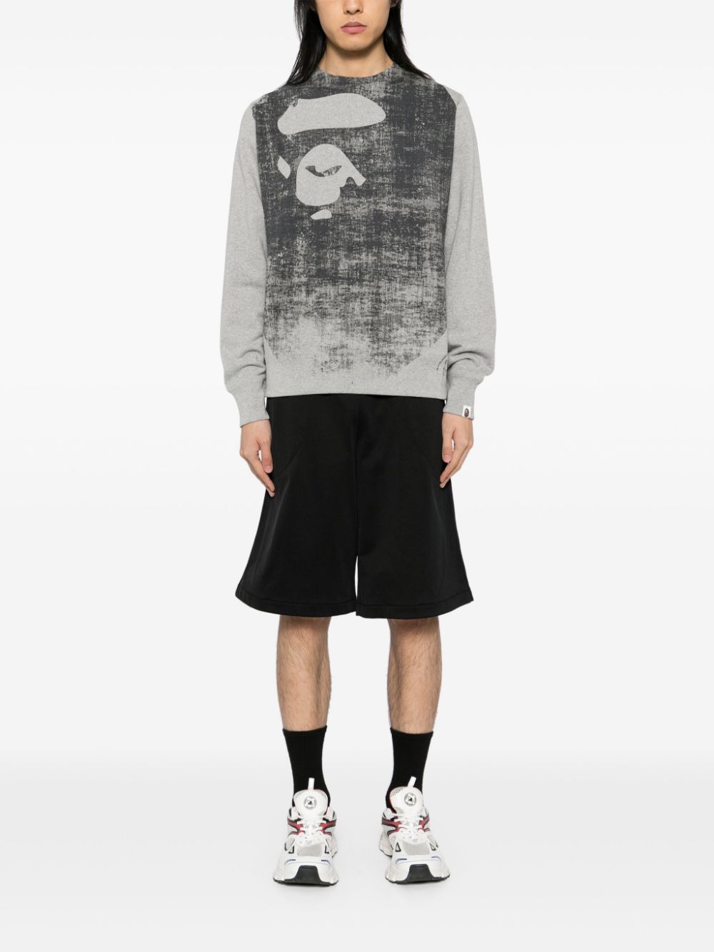 A BATHING APE® faded-printed sweater - Grey