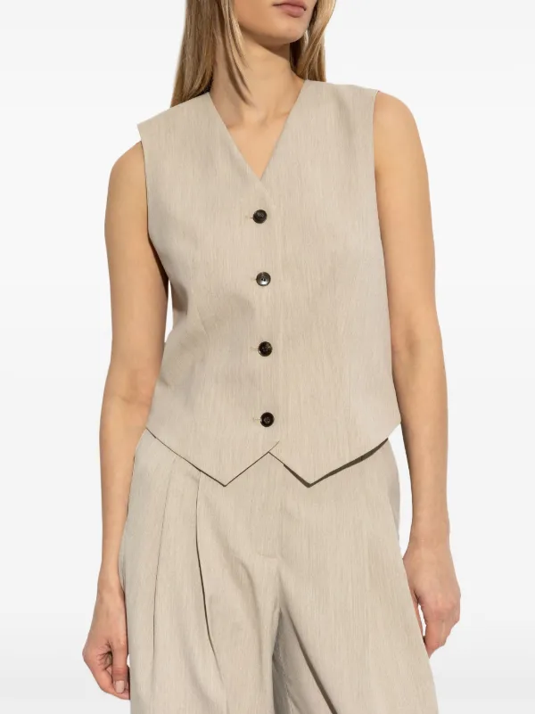 By Malene Birger Vネック トップ | ニュートラル | FARFETCH JP