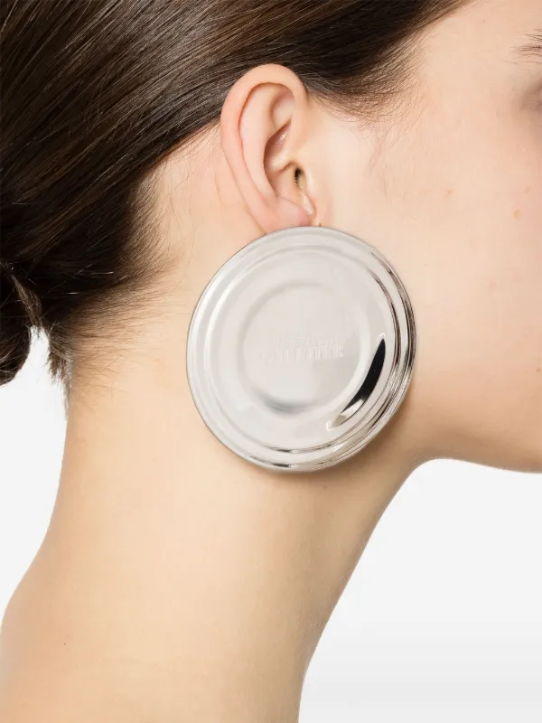 Jean Paul Gaultier logo-engraved Earrings Silver FARFETCH TH