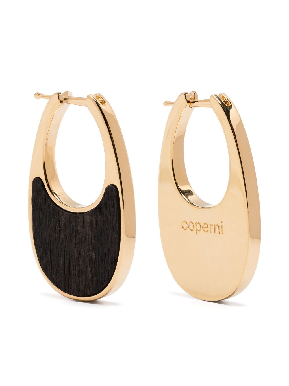 Coperni logo-engraved earrings - Gold