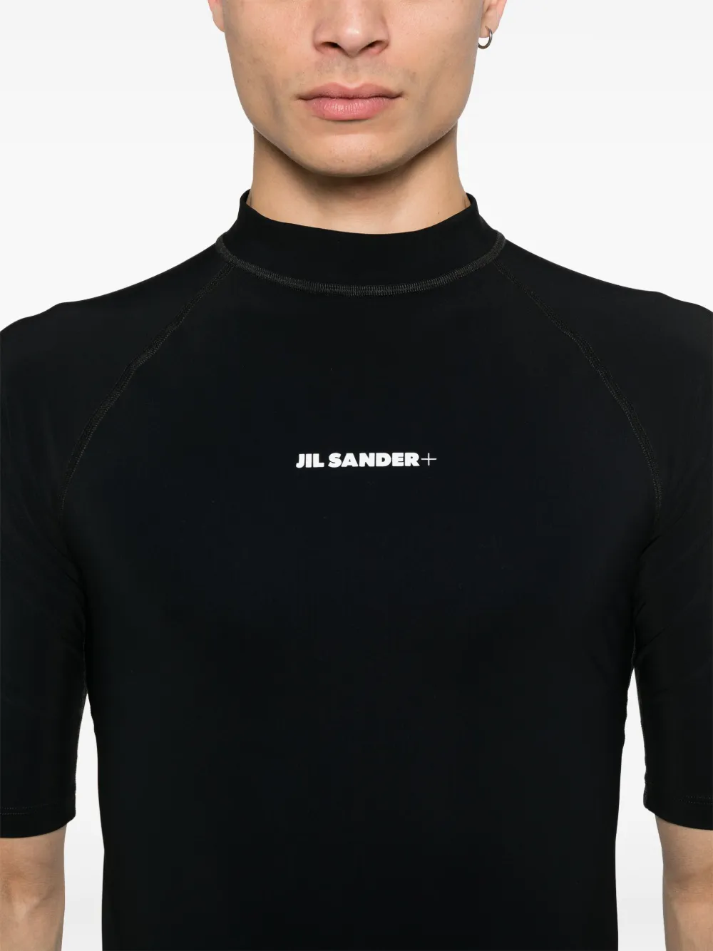 Jil Sander T-shirt met logoprint Zwart