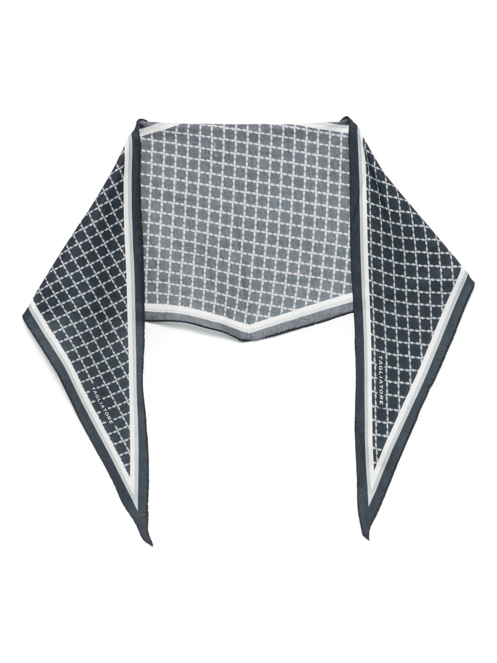 Tagliatore grid-pattern pocket square - Blue