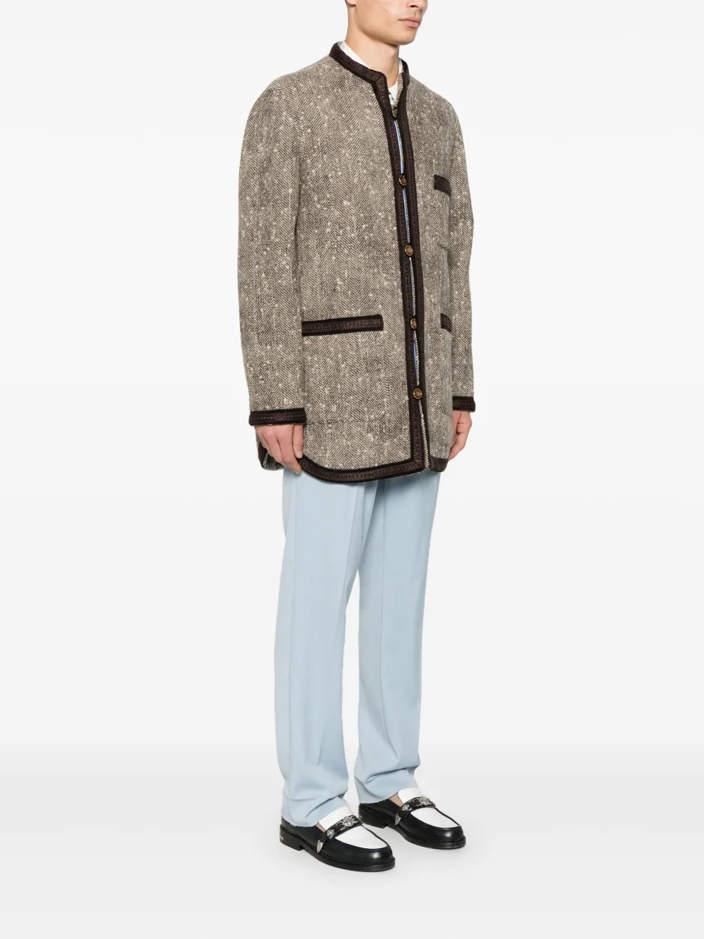 Valentino Garavani ヘリンボーン コート | ブラウン | FARFETCH JP Valentino Garavani ヘリンボーン コート | ブラウン | FARFETCH JP