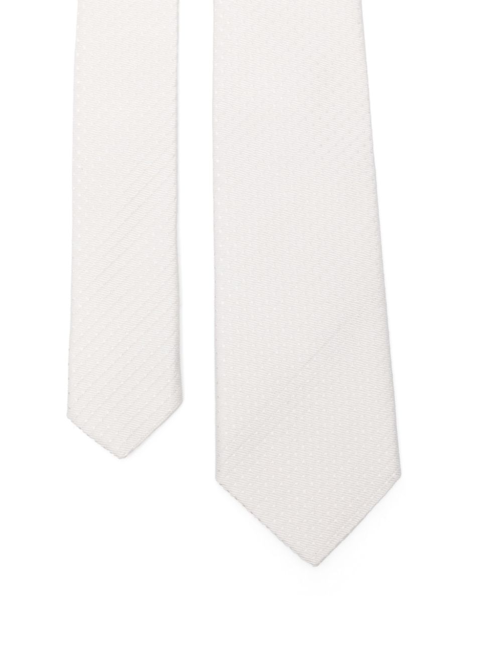 Tagliatore polka dot-jacquard tie - Wit