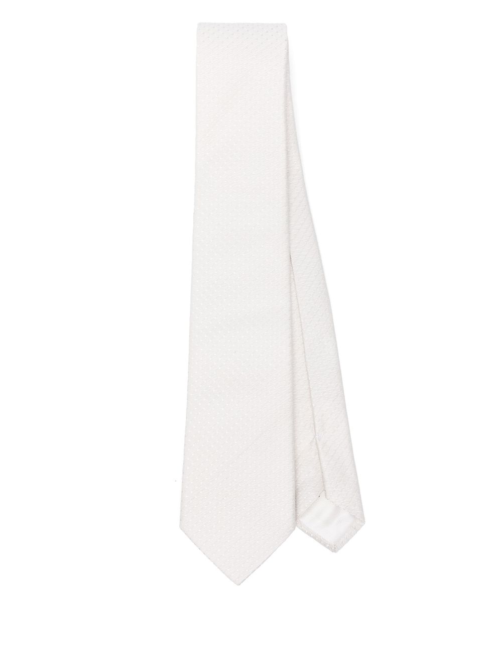 Tagliatore polka dot-jacquard tie - White