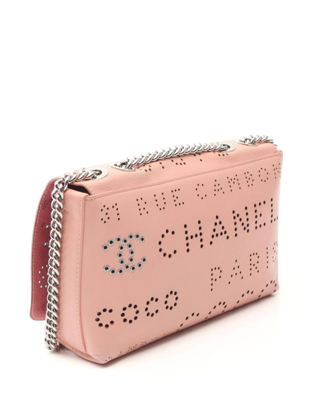 CHANEL Pre-Owned 2019 perforated-logo shoulder bag - Roze