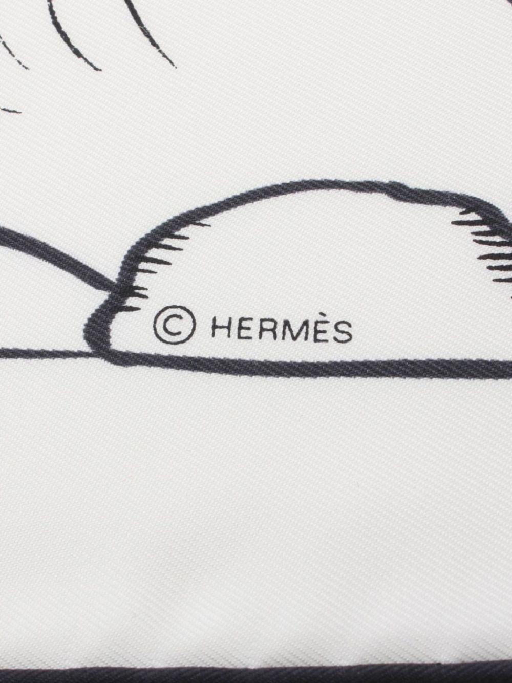 Hermès Pre-Owned 2010s Carrés 90 Mille Et Un Lapins scarf - Wit