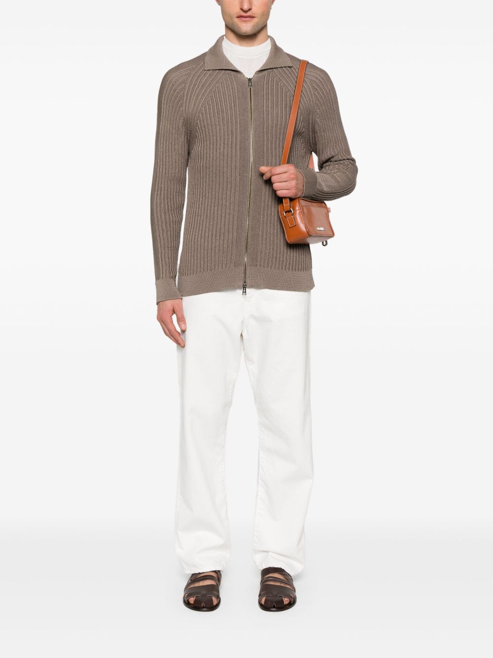 Tagliatore ribbed-knit cardigan - Bruin