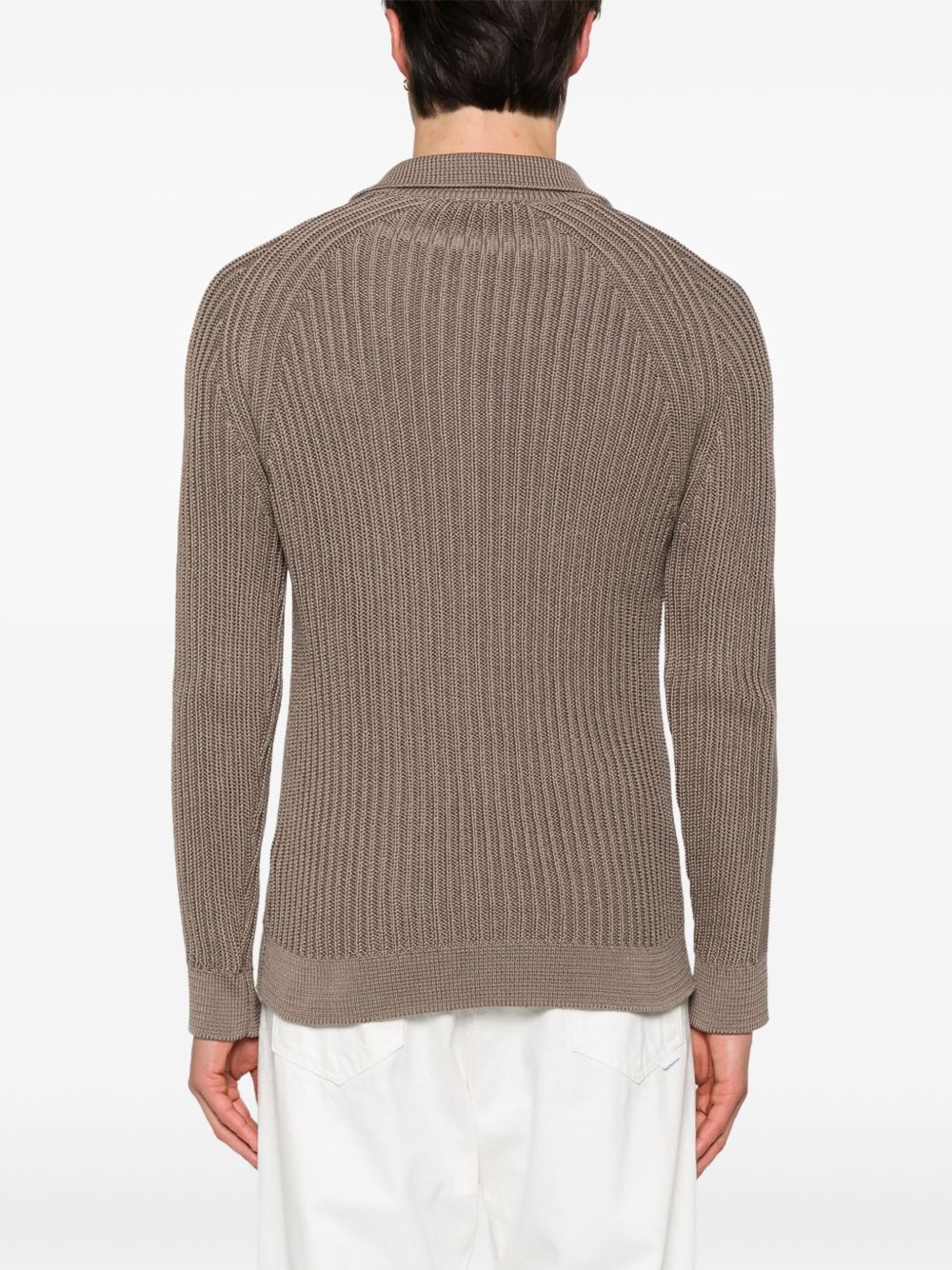 TAGLIATORE RIBBED-KNIT CARDIGAN