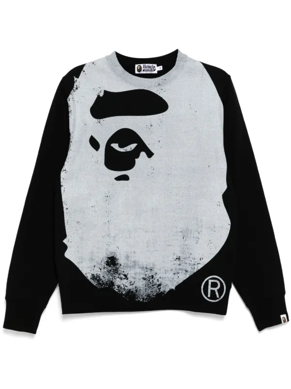 A BATHING APE faded printed Sweater Black FARFETCH TR