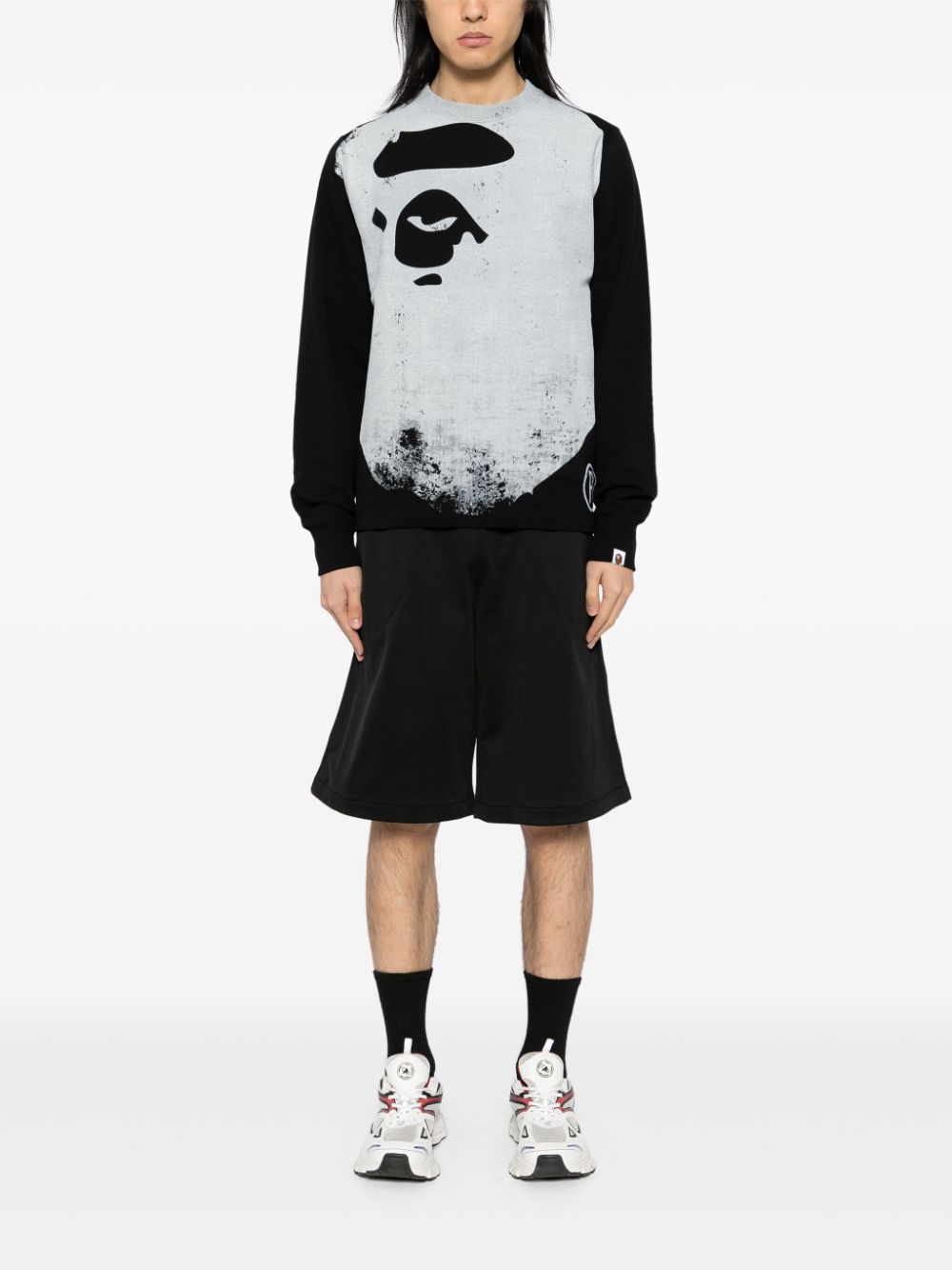 A BATHING APE® faded-printed sweater - Black