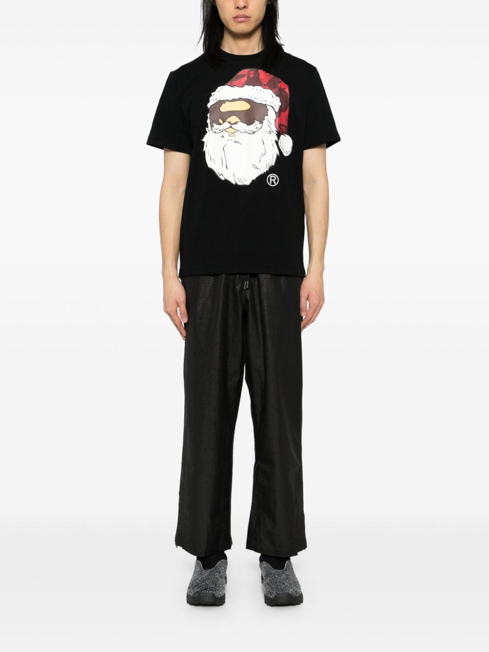 A BATHING APE Christmas Ape Head T-shirt - Zwart