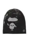 A BATHING APE® logo-printed beanie - Grey
