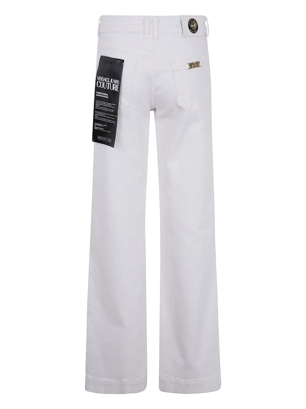 Versace Jeans Couture 5 Pockets Bull Stretch Slim Wide Leg In White