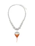 Ottolinger Otto Heart necklace - SILVER TANGERINE