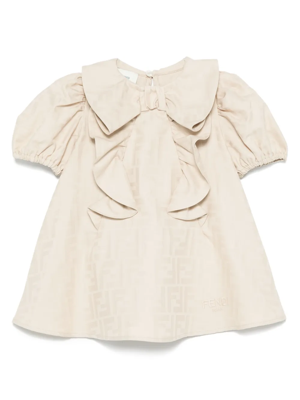 Fendi Kids Jurk met FF-jacquard Beige