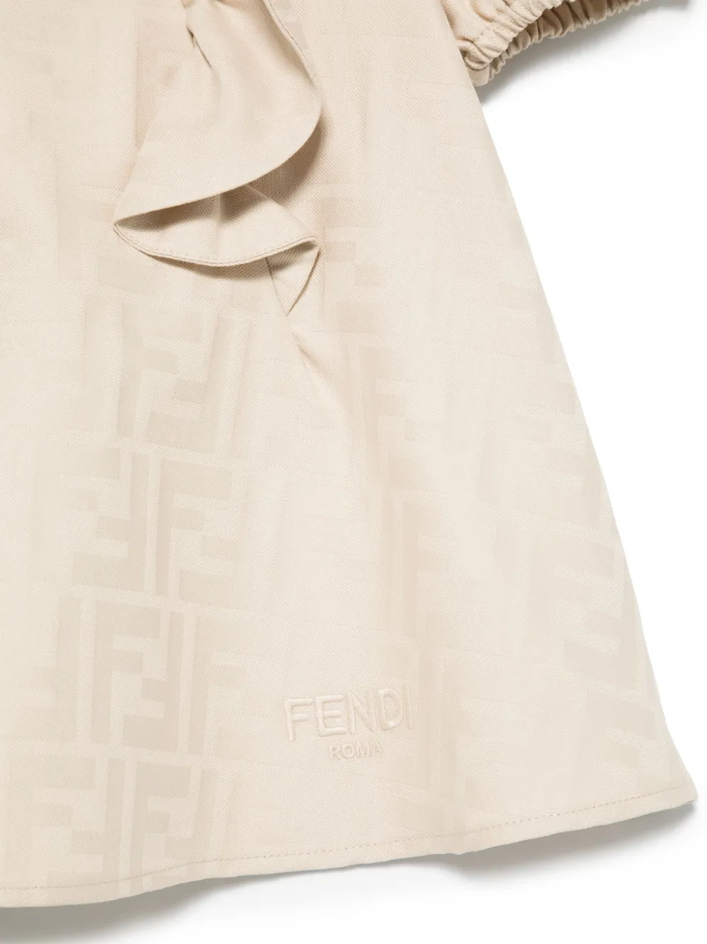 Fendi Kids Jurk met FF-jacquard Beige