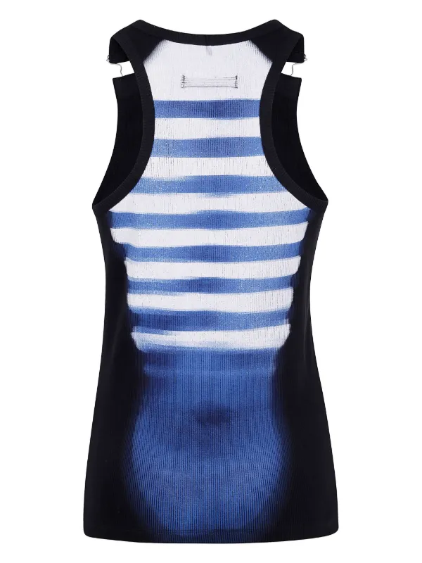 Jean Paul Gaultier Striped Top Blue FARFETCH