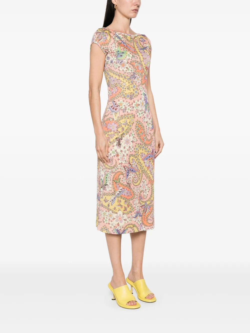 ETRO Midi-jurk met bloemenprint Roze