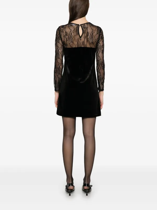 Dress Liu Jo Abito Nero Pizzo LIU JO Abito Corto Con Inserti In