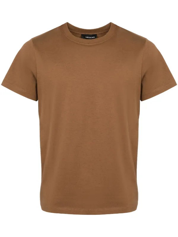 Yves Salomon Cashmere-blend T-shirt in Brown
