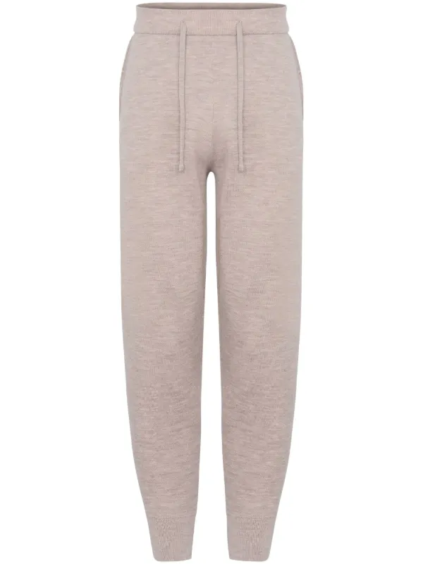 Yves Salomon Knitted Trousers in Neutrals