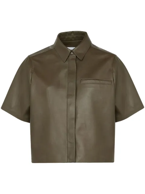 Yves Salomon Cropped leren shirtjack
