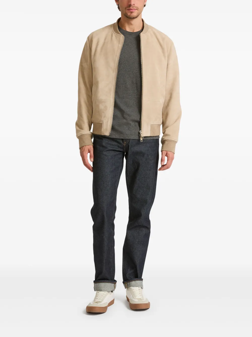Yves Salomon Suède bomberjack Beige
