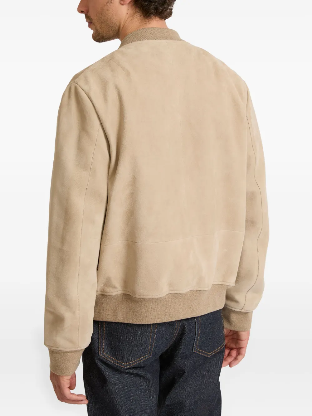 Yves Salomon Suède bomberjack Beige