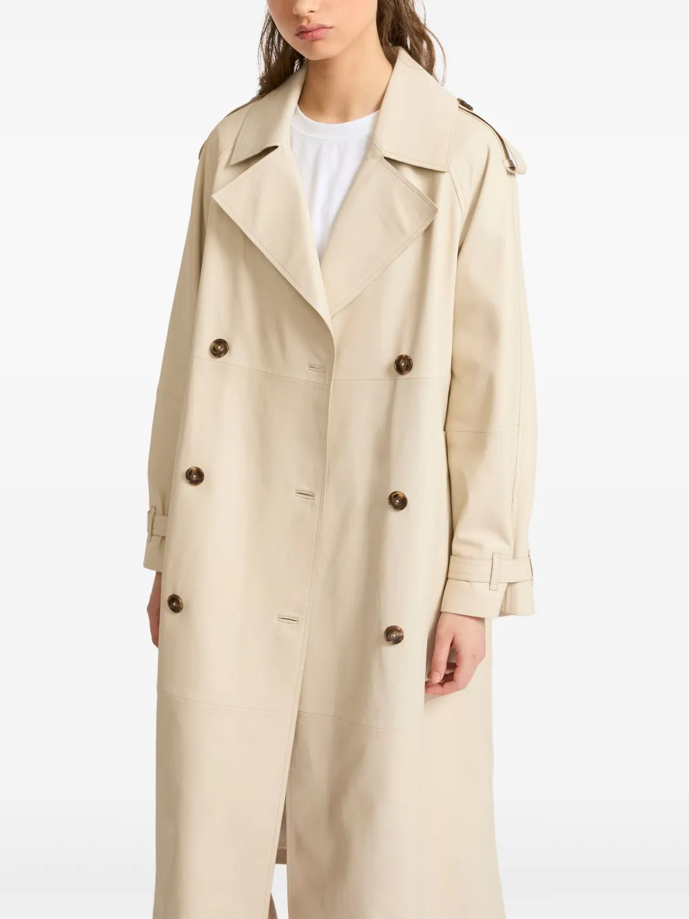 Yves Salomon lambskin trench coat - Beige