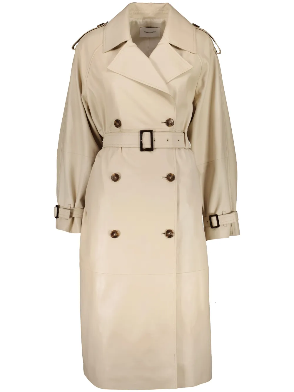Yves Salomon Lamsleren trenchcoat Beige
