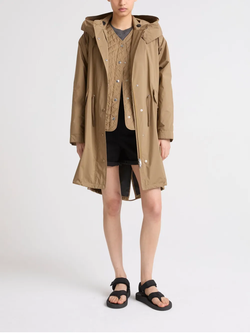YVES SALOMON DRAWSTRING PARKA