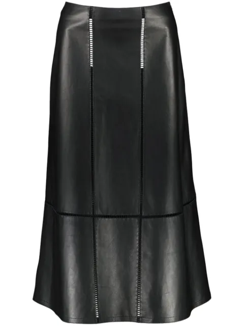 Yves Salomon ladder-stitch lambskin skirt