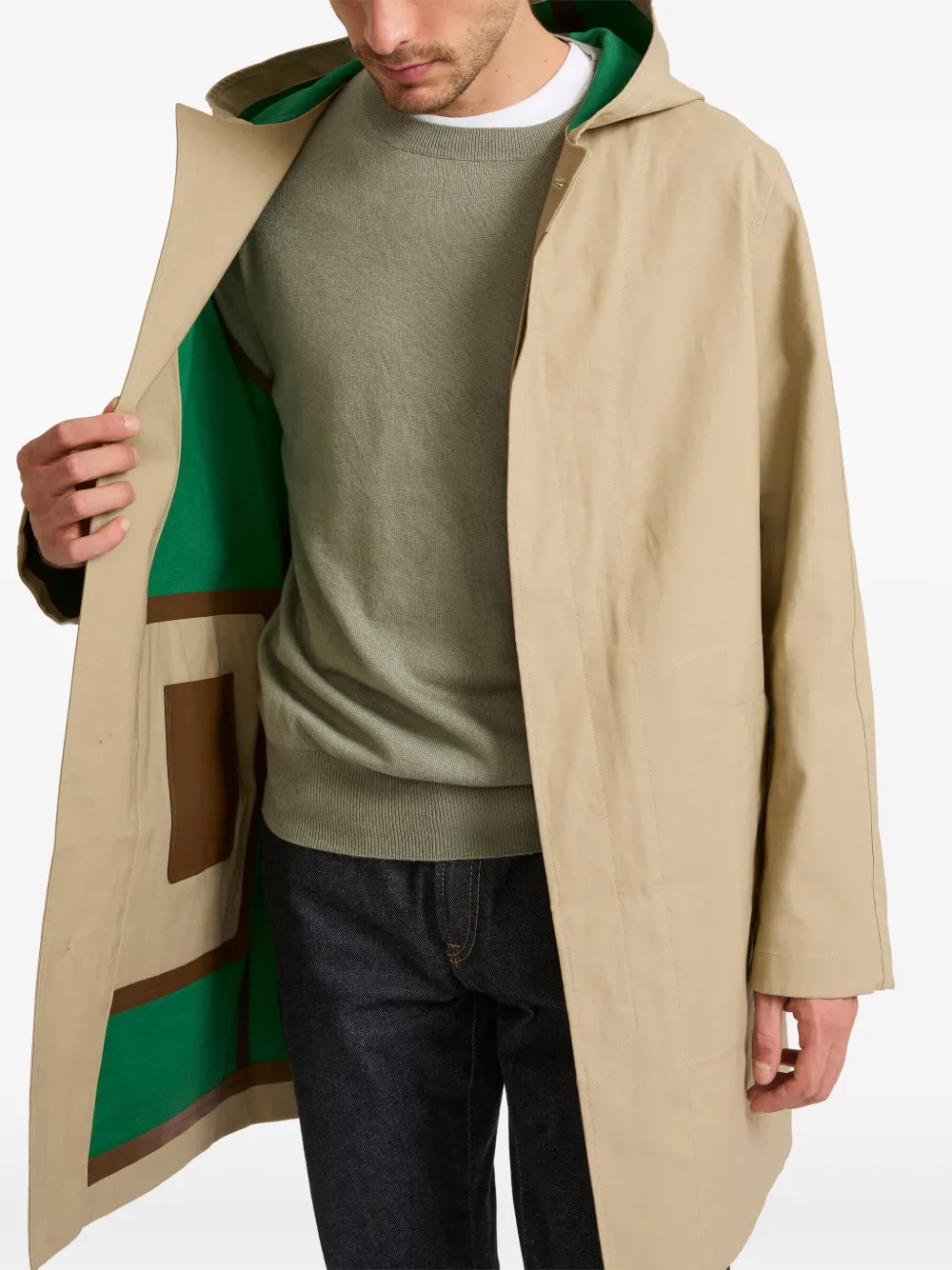 Yves Salomon Dubbelzijdige jas met capuchon Beige