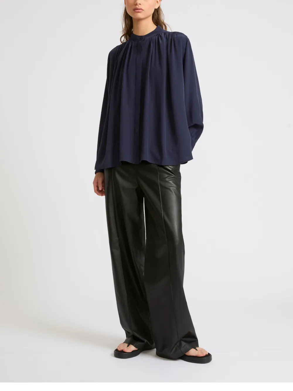 Yves Salomon leather trousers - Zwart