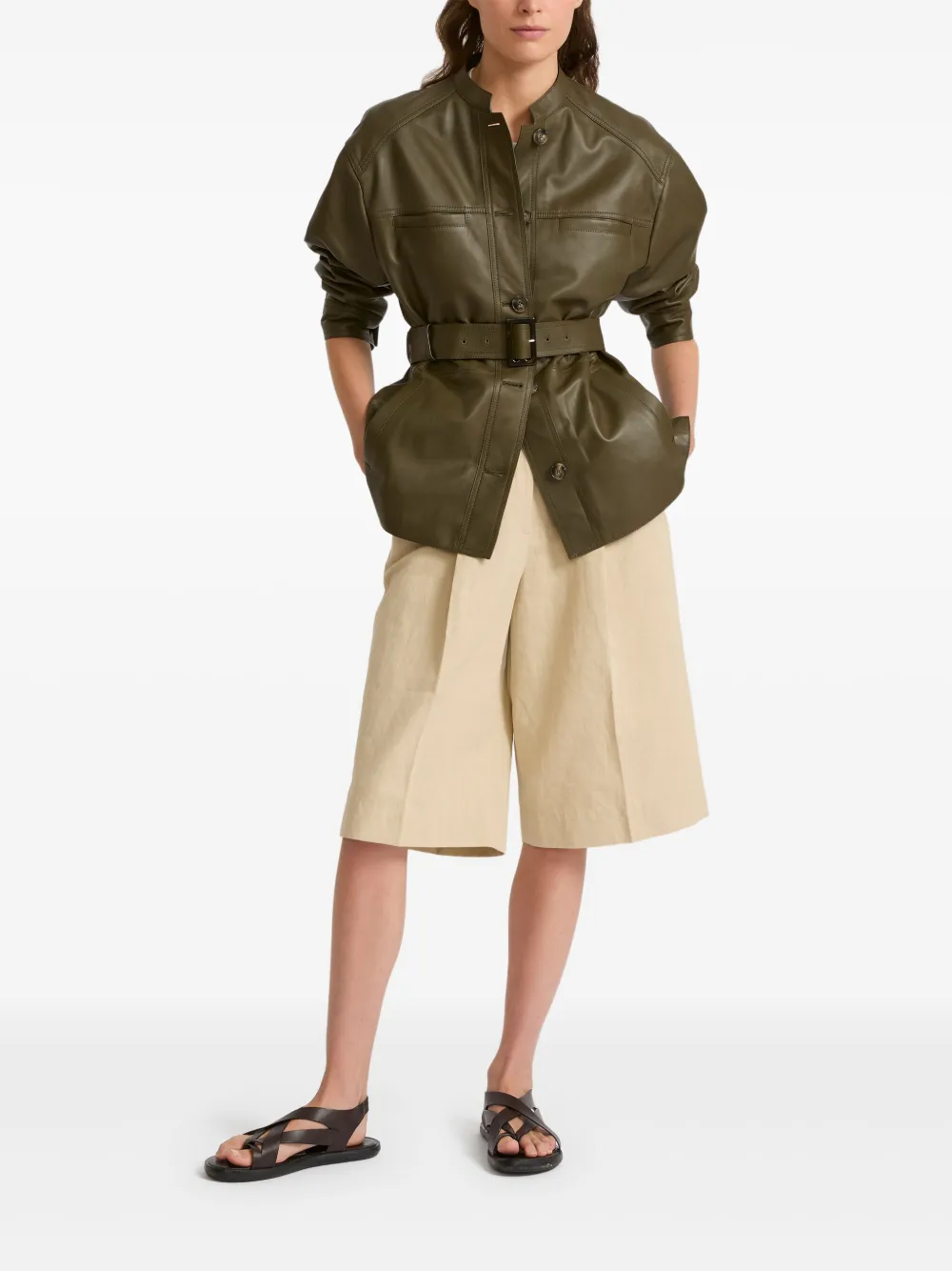 Yves Salomon leather belted jacket | Leather Jackets | Image 2