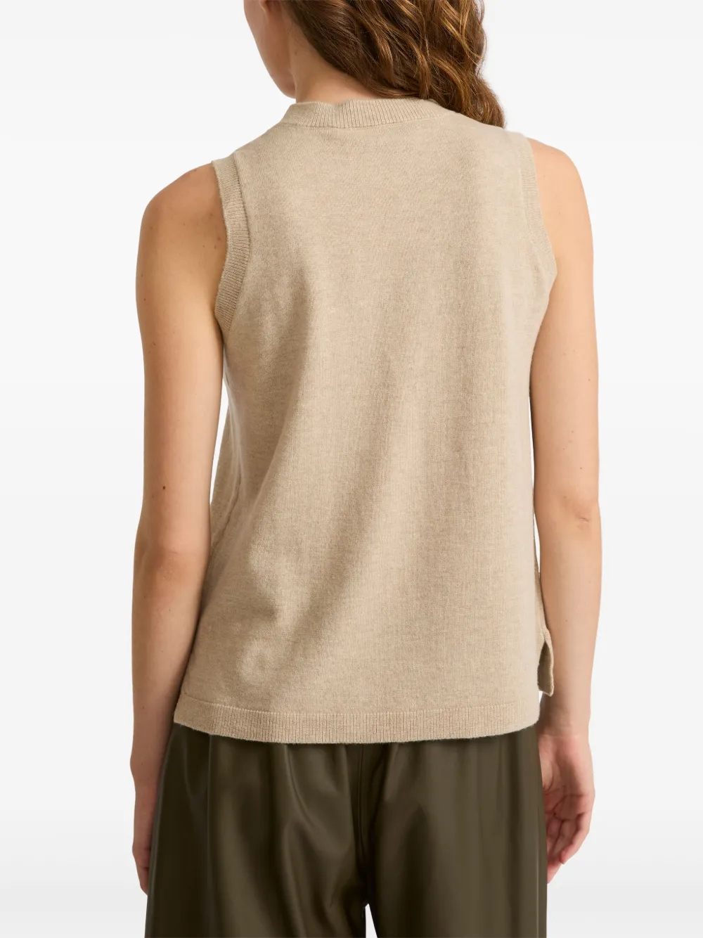 Yves Salomon Knitted Tank Top In Neutrals