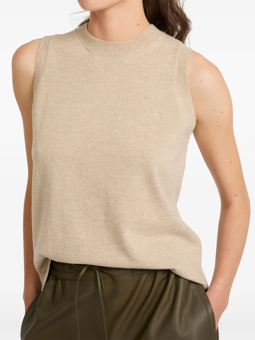 Yves Salomon Knitted Tank Top In Neutrals