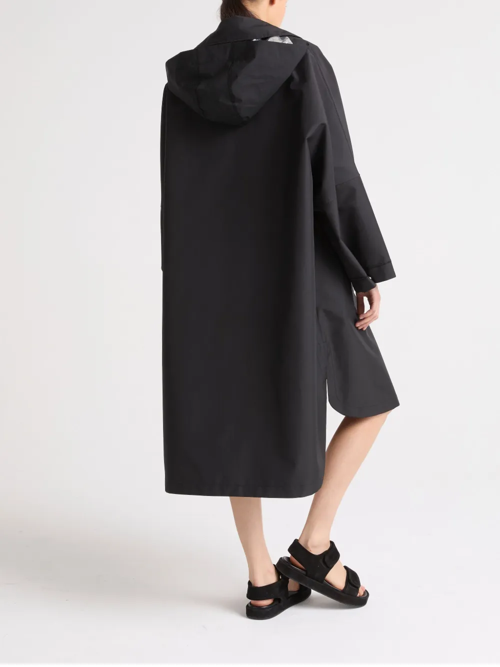 Yves Salomon Regenjas met capuchon Zwart