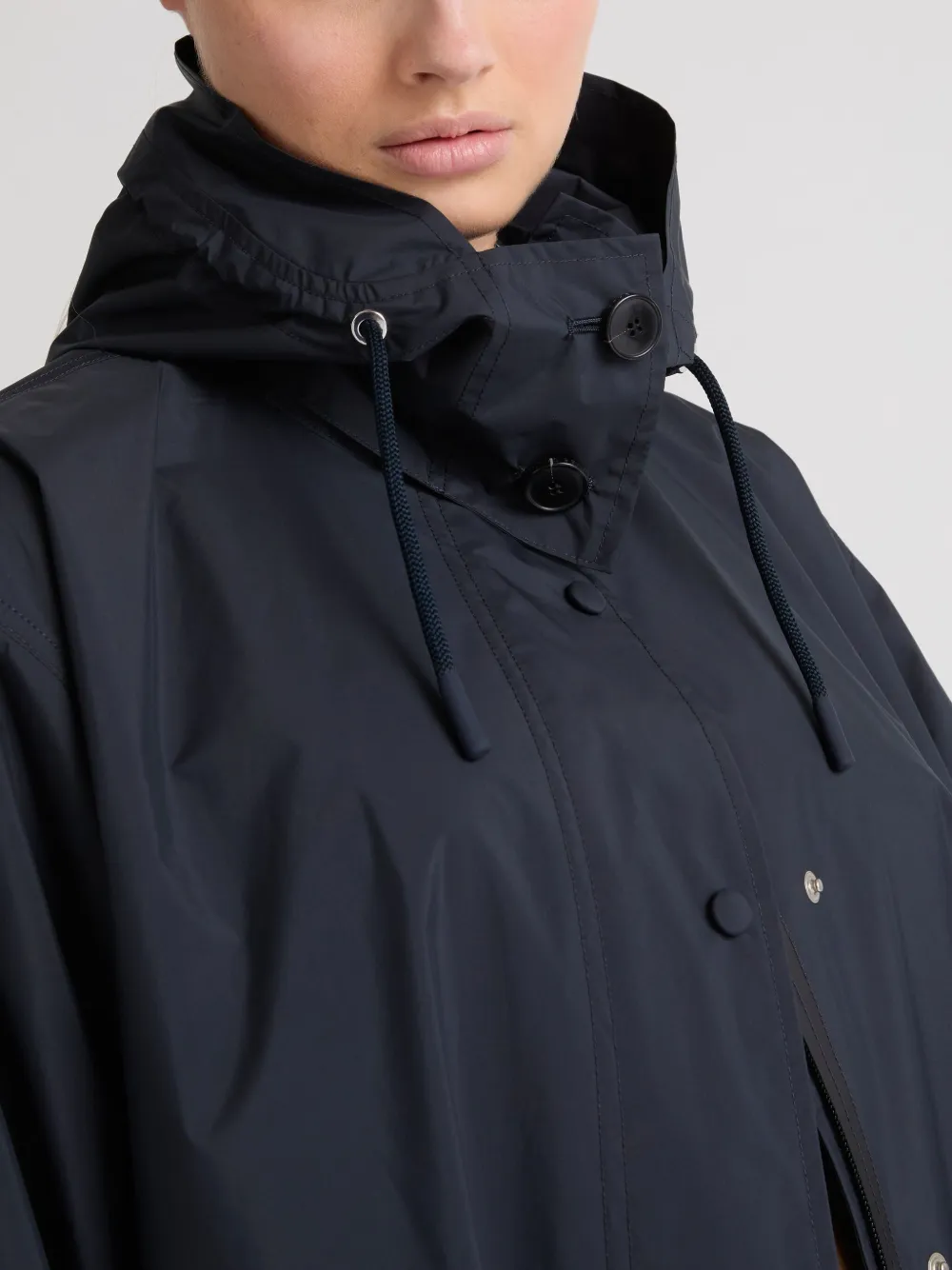 Yves Salomon Parka met trekkoord Blauw