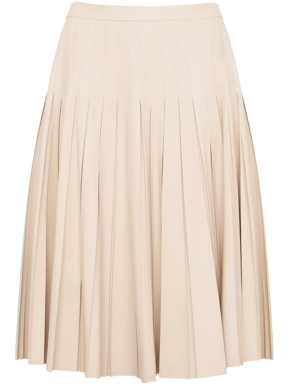 Yves Salomon Leren midi-rok Beige