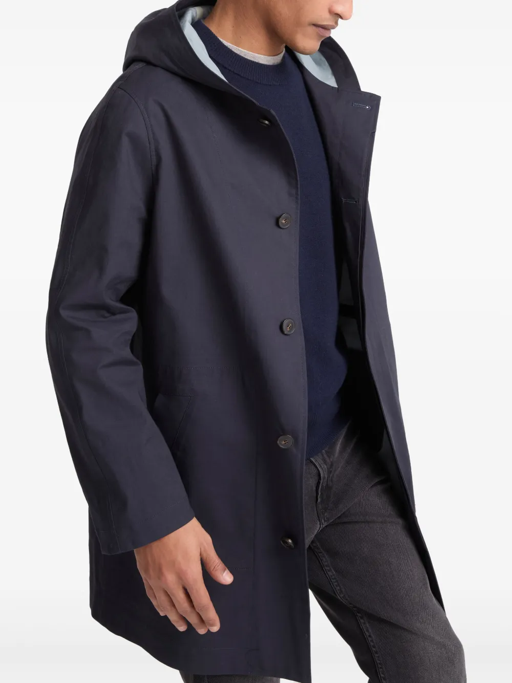 Yves Salomon Jas met capuchon Blauw