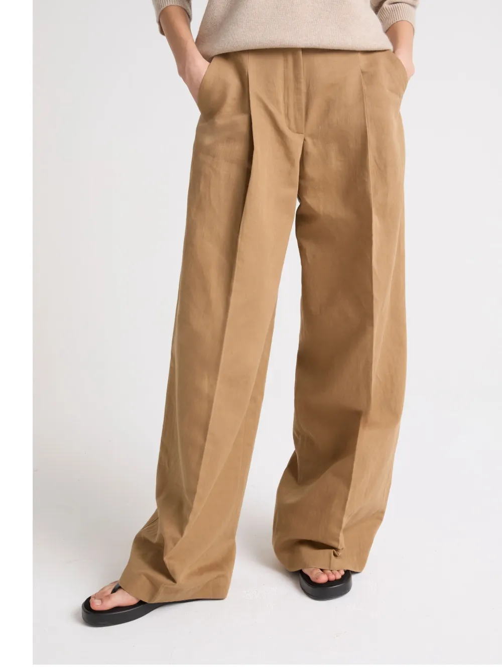 Yves Salomon Pleated Trousers In Neutrals