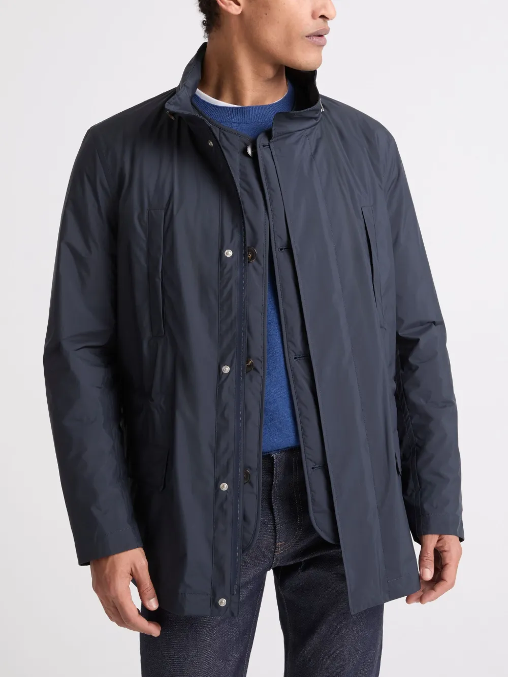Yves Salomon Jack met hoge hals Blauw