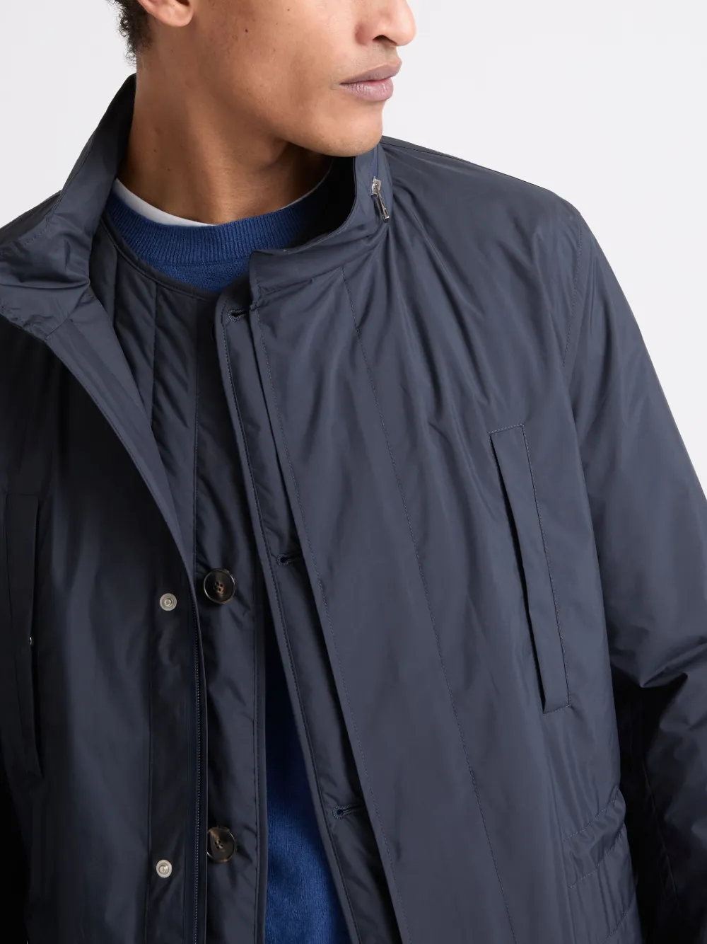 Yves Salomon Jack met hoge hals Blauw