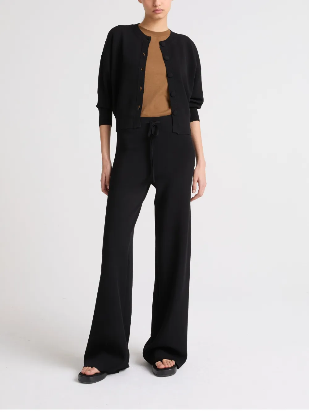 Yves Salomon knitted trousers - Zwart