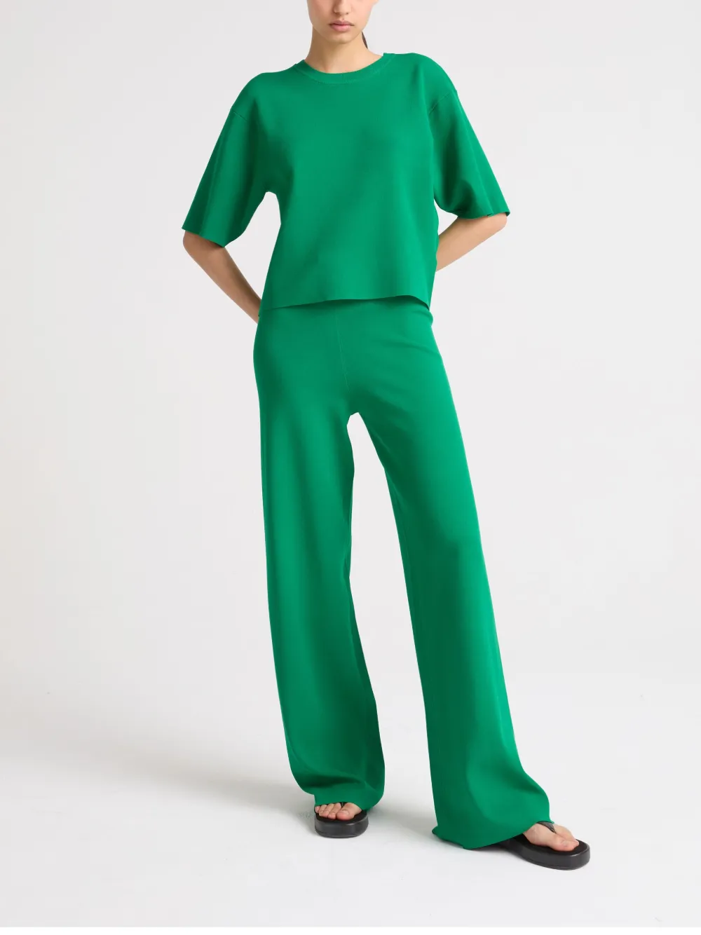 Yves Salomon knitted trousers - Groen