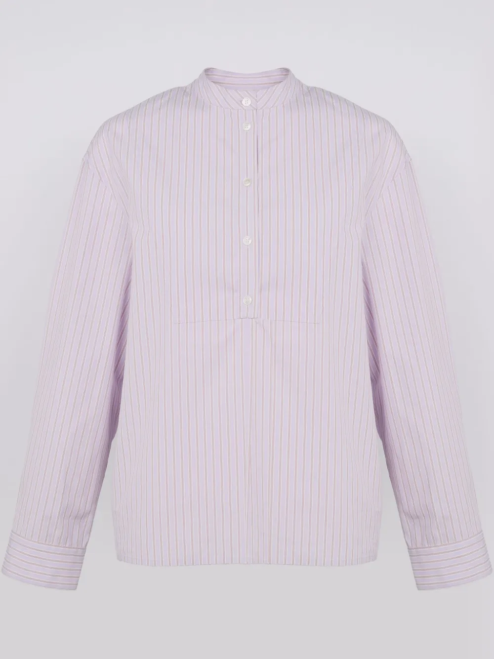 Yves Salomon Blusa in popeline di cotone a righe - Rosa