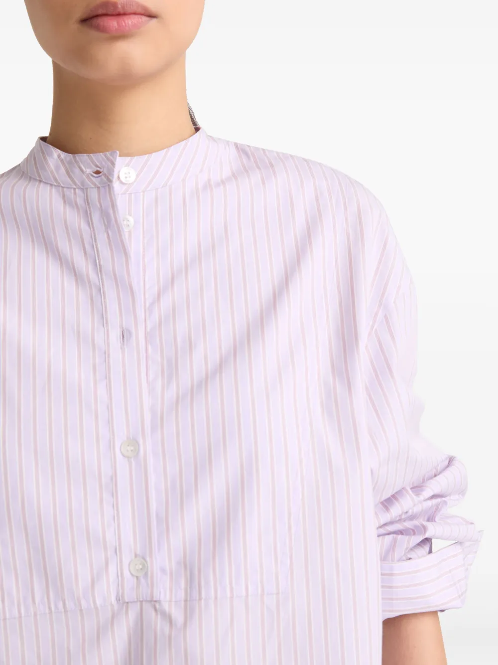 Yves Salomon Gestreepte katoenen popeline blouse Roze